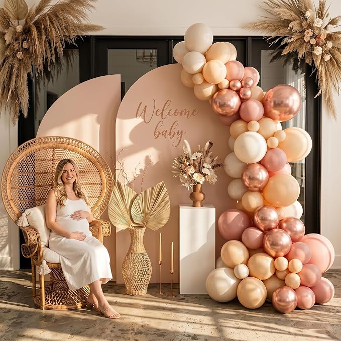 Retro Blush Pink Balloons, 60 Packs 12 Inch Dusty Pink Metallic Chrome Rose - Image 5