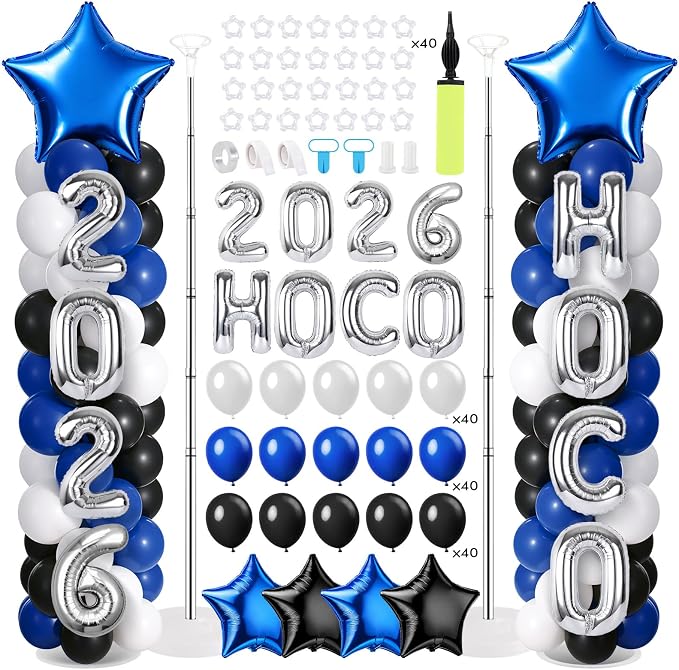 2 Sets Homecoming 2026 Balloon Column Stand Party Decorations Kits by Unknown