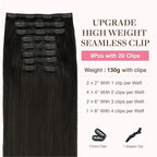 GOO GOO Clip in Hair Extensions Real Human Hair, Remy Human Hair Extensions Clip ins for Women, Natural Human Hair, 22inch 200g 9Pcs, #2 Dark Brown