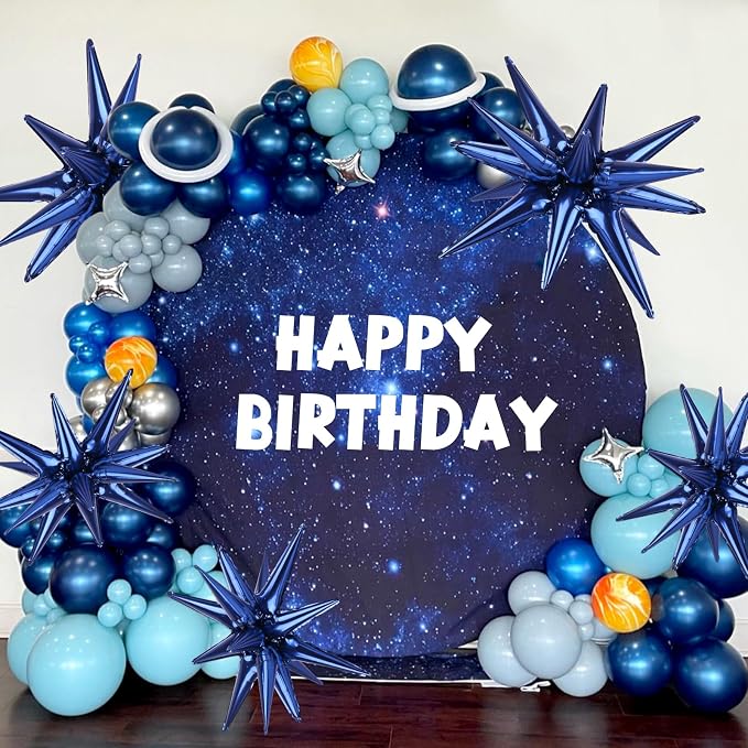 8 Pcs Navy Blue Star Balloons, 27/22 inch Explosion Foil Balloons - Image 5