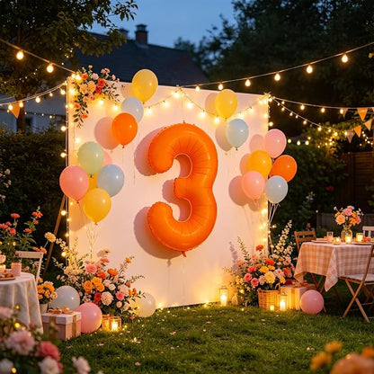Fluorescent Orange Number Balloon 40 inch Giant Foil Helium Balloons Orange - Image 5