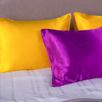 NTBAY 12 Pack Satin King Pillowcases for Hair and Skin, Luxurious and Silky Pillow Cases with Envelope Closure, 20 x 36 Inches, Yellow