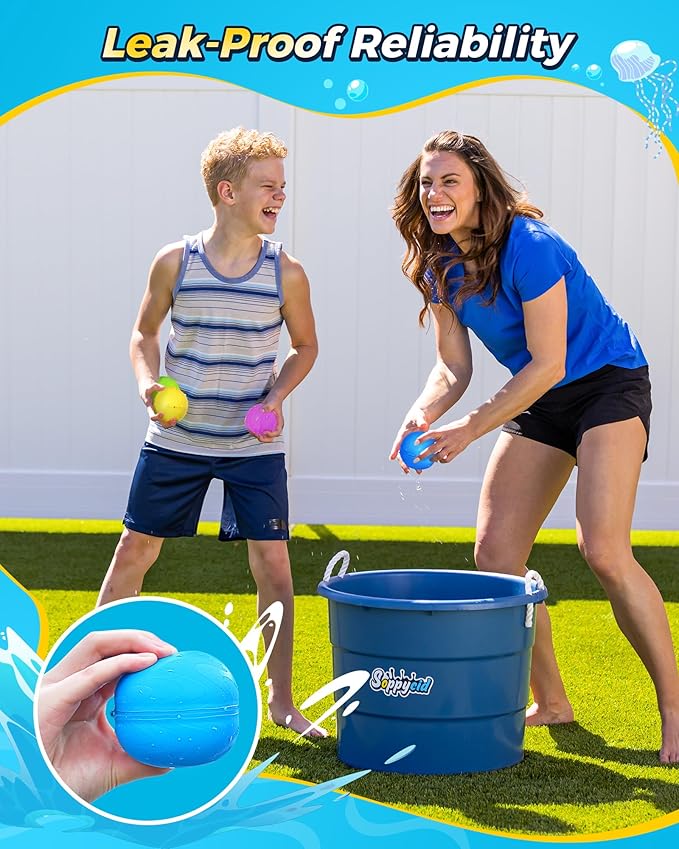 SOPPYCID Water Balloons Reusable Splash Ball, Latex-free Water Bomb Pool Toys - Image 6
