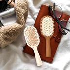 Detangler Hair Bursh for Women Girls Boy and Kids, Small Paddle Brush for Detangling, Protable Travel Size Hair Brush, Suit for Thick Short Curls, Wet and Dry Hair(1 Pack-Brown)