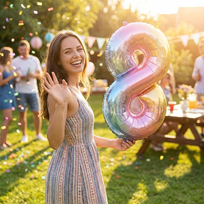 YPSelected 32 Inch Large Foil Helium Number Balloon Birthday Wedding Party 0-9 - Image 2