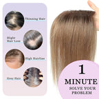 Hair Toppers for Women Human Hairpieces for Women with Thinning Hair 10 Inch Topper Hairline(Medium Brown Mix blonde).