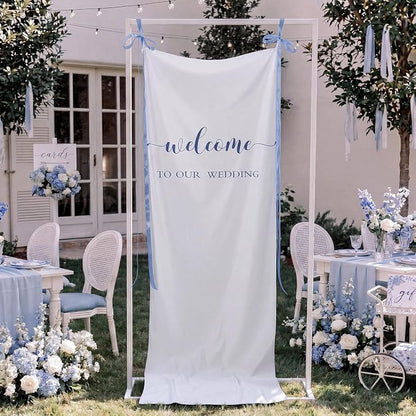 Tingjoo 27 × 78 Inch Welcome to Our Wedding Fabric Banner Long Wedding Party - Image 6