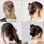 4Pcs Cloud Claw Clips for Women, 4.2 Inch Non-Slip Strong Hold Hair Claws, Unbreakable & Durable TPEE-Silicone Blend, Large Bendable Cozy Hair Clip for Thin/Thick/Curly Hair, All-Day Comfort