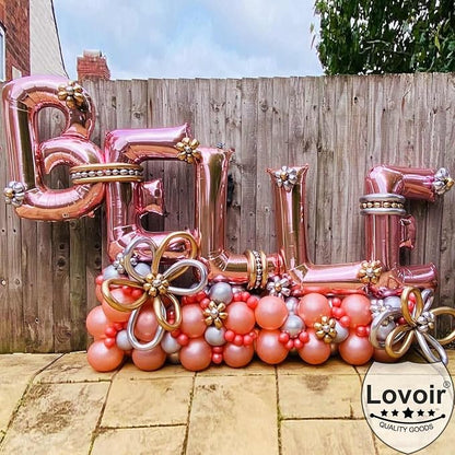 Lovoir 40 Inch Large Rose Gold Letter E Balloons Big Size Jumbo Mylar Foil - Image 4
