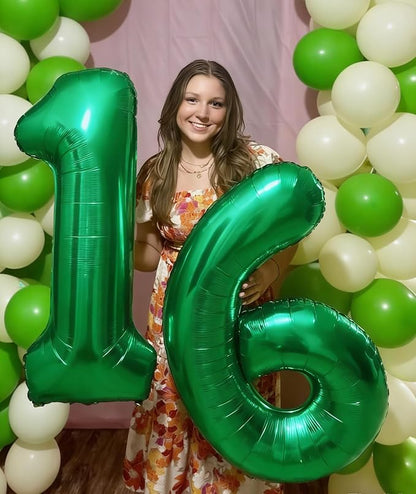 Numbers 15 Balloon 40Inch Dark Green Balloon - Image 2