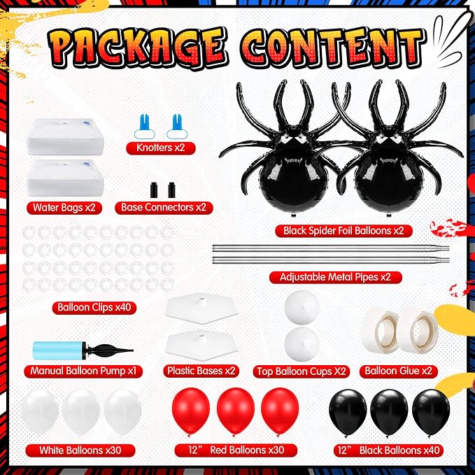 Kasyat 2 Sets Spider Party Balloon Column Stand Kit Adjustable Spider Balloon - Image 3