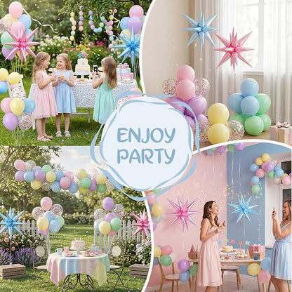Pastel Balloons, 12 Inch Macaron Pink Blue Purple Green Yellow Colorful Balloons - Image 5