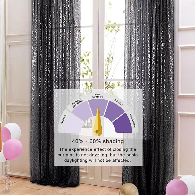 ShinyBeauty PHOTOBOOTH Background Best Choice-4FTx7FT-Black-Sequin backdrops - Image 4