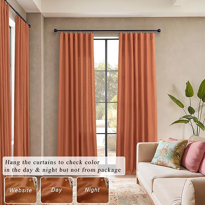 Burnt Orange Curtains 120 Inches Long - Image 6