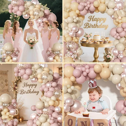 Ouddy Party Boho Dusty Pink Balloons Garland Arch Kit 18 12 10 5 Inch | - Image 6