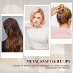 Small Hair Barrettes For Women No Slip Metal Snap Clips For Thin And Fine Hair,Matte Mix Colors,20 PCS,1.97 x 0.5 Inch.
