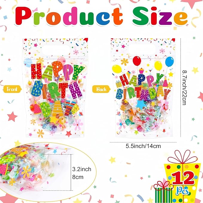 Fuutreo 12 Pcs Happy Birthday Bags Birthday Gift Pouches - Image 2