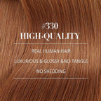 YoungSee Clip in Human Hair Extensions Light Copper Clip in Extensions Real Human Hair Copper Hair Extensions Clip ins Straight Soft Hair 18Inch 7Pcs 120G