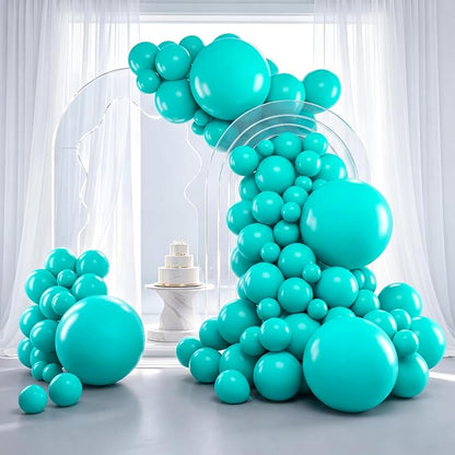 RUBFAC Teal Blue Balloons 129pcs Different Sizes 18 12 10 5 Inch | Latex by RUBFAC