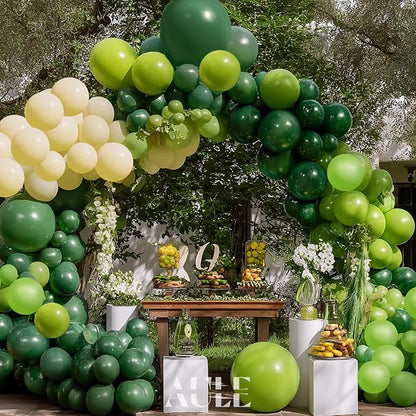 AULE Dark Green Balloon Arch Kit 155Pcs Macaron Yellow Balloons | Lime Green - Image 5