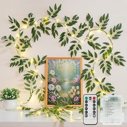 Vine with Fairy Lights 13.1FT 40 LED Willow Lights Battery Operated | by SUDDUS