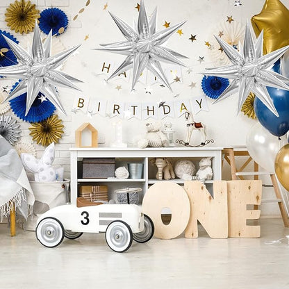 ZAKVOOR 60 Pcs Star Balloons 12 Spike Foil Explosion Party Decoration Balloons - Image 4