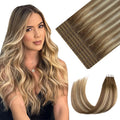 Youngsmile Invisible Tape in Hair Extensions Human Hair 20pcs 30g Balayage #3/8/22 Walnut Brown to Ash Brown and Golden Blonde 14 Inch Invisi Edge Hair Extensions Human Hair (#3/8/22,14'')