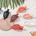 Flat Hair Clips for Women - 6 PCS French Flat Claw Clips Medium Hair Clips for Girls Large Hair Claw Clips for Thick or Thin Hair Strong Hold No Slip Hair Accessories for women (Orange)