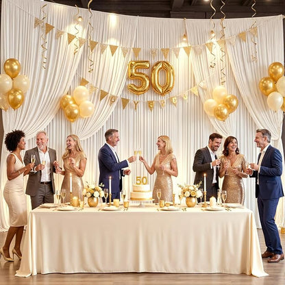 6 Panels Champagne Backdrop Curtains - Image 5