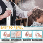Hula Home Spray Bottle for Hair (10.1oz/300ml) - Powered by Flairosol® Spray Technology - Continuous Ultra Fine Mist Sprayer – For Hairstyling, Cleaning, Salons, Plants, Essential Oil & More - White