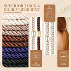 Hair Ties No Damage - 10PCS Ponytail Holders - Elastic Hair Ties for Thick Hair - Braided Hair Bands for Women Girls's Hair - Classic Dinner