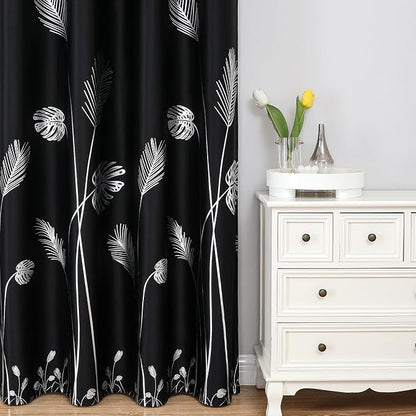 Black Blackout Curtains & Drapes 102 Inches Long - Image 2