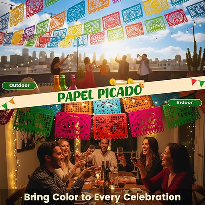 DOMESTAR 3 Packs 54 FT Mexican Party Banners, Fiesta Party Decoration | Papel - Image 3