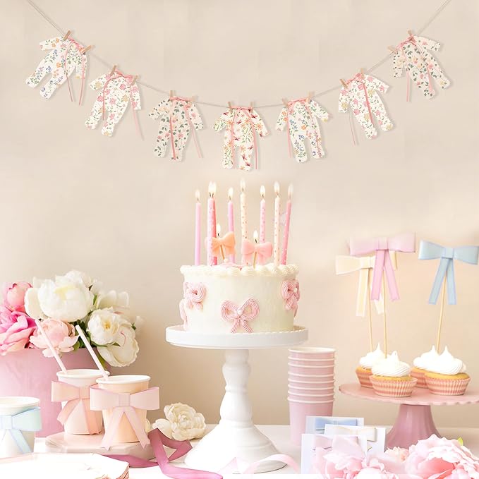 7pcs Neutral Baby Shower Bunting - Image 3