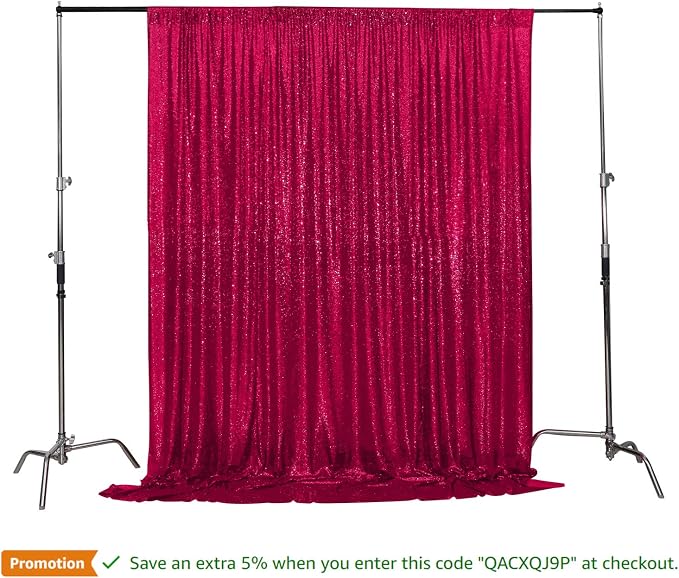 Poise3EHome 6FT x 8FT Sequin Photography Backdrop Curtain - Image 4
