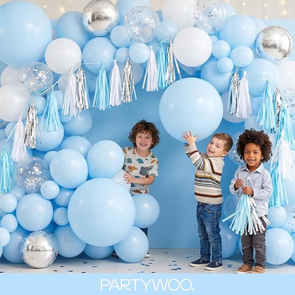 PartyWoo Baby Blue Balloons 99pcs Different Sizes of 36 18 12 10 5 Inch Light - Image 5