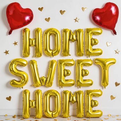 TONIFUL 16 Inch Gold HOME SWEET HOME Letter Balloon Decor by TONIFUL