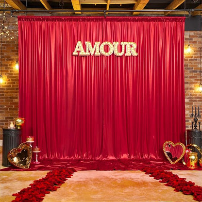 gogoparti 20x10FT Red Sequin Backdrop Curtain - Image 4