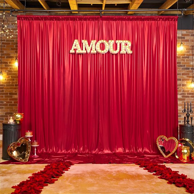 gogoparti 10x10FT Red Sequin Backdrop Curtain - Image 4
