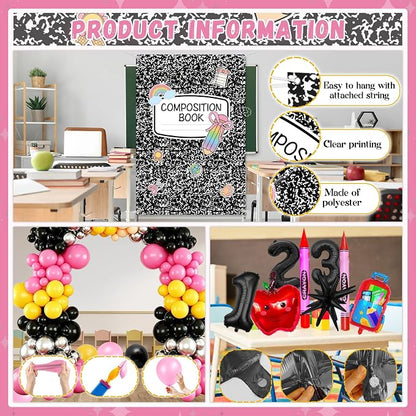 Back to School Balloon Arch Kit, All-in-1 Apple Crayon Bag Foil Balloon - Image 5