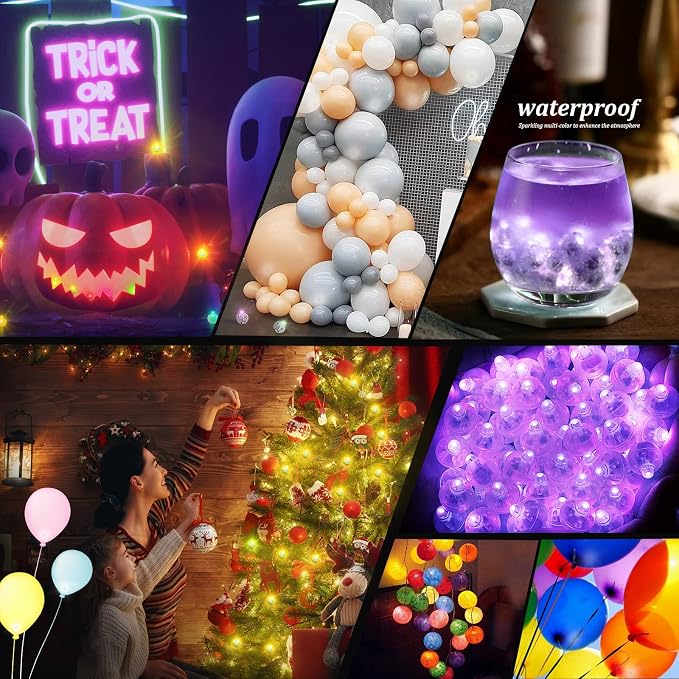 200pcs LED Purple Balloon Light, Round Led Mini LED Lights - Image 5