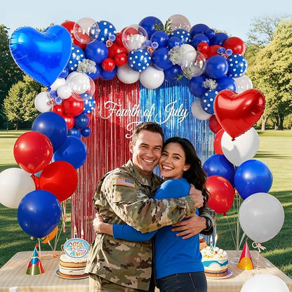 157Pcs Red White and Blue Balloons Garland Arch Kit - Image 7