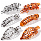 Obeoby 6 Pcs Flat Hair Clips for Women, 3 Types French Flat Claw Clips Hair Accessories Barrettes Large Medium Stocking Stuffers Christmas Gifts (Tortoiseshell)