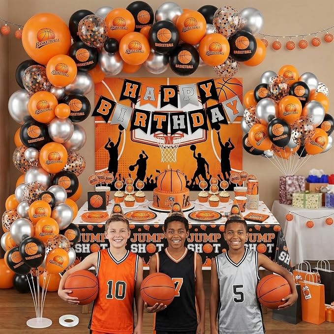 Black and Orange Balloons for Basketball Party Decorations | 12-inch orange - Image 6