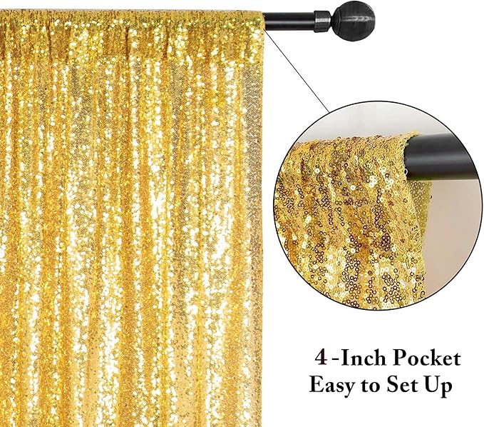 Eternal Beauty Gold 3mm Sequin Backdrop 8x10 Ft - Image 7