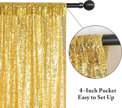 Eternal Beauty Gold 3mm Sequin Backdrop 8x10 Ft - Image 7