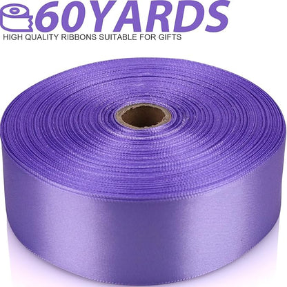 1-1/2 Inch 60 Yards Light Purple Solid Satin Ribbon - Image 2