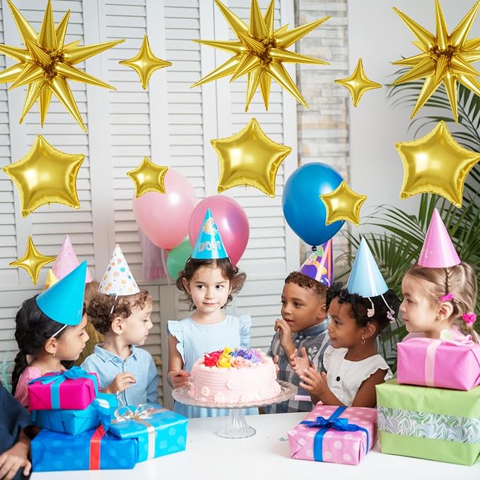 Gold Star Balloons, 22/18/10 Inch Foil Balloons, Four-Pointed Balloon - Image 7