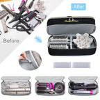 Double-layer Hair Tools Travel Case with Black Hair Dryer Bag with Detachable Divider compatible with Shark FlexStyle/SmoothStyle - Flat Curling Iron Travel Organizer
