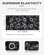 Grommet Headband for Women, Black Paisley 23cm Hollow Out Elastic Hair Band, Eyelets Punk Grunge Stylish Hairband